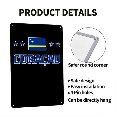 Cura?o Black Metal Poster Wall Art Decor Sign