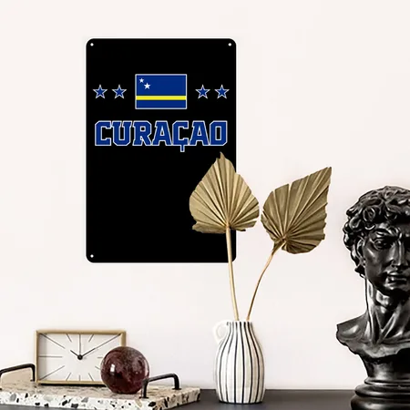 Cura?o Black Metal Poster Wall Art Decor Sign