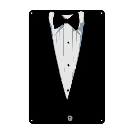 Custom Color Tuxedo Black Metal Poster Wall Art Decor Sign