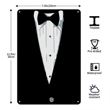 Custom Color Tuxedo Black Metal Poster Wall Art Decor Sign