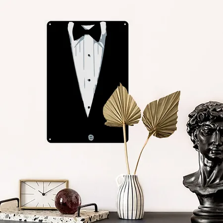 Custom Color Tuxedo Black Metal Poster Wall Art Decor Sign