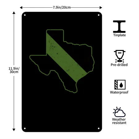 Customs Border Patrol Texas Park Ranger CBP Game Black Metal Poster Wall Art Decor Sign