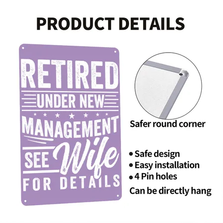 Dad Retired Retirement Cotton Candy Metal Poster Wall Art Decor Sign