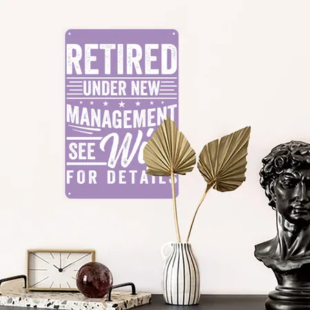 Dad Retired Retirement Cotton Candy Metal Poster Wall Art Decor Sign