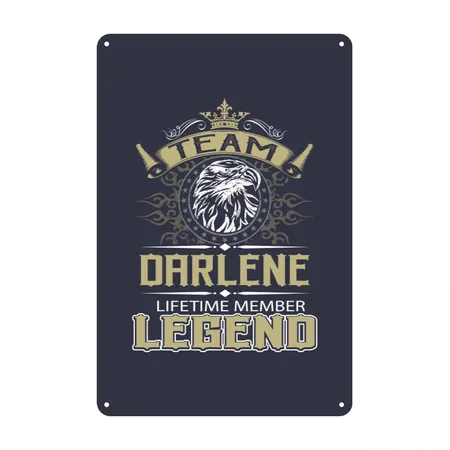 Darlene Name - Darlene Eagle Lifetime Memb Navy/heather Gray Metal Poster Wall Art Decor Sign