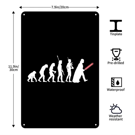 Darth Vader Evolution Black Metal Poster Wall Art Decor Sign