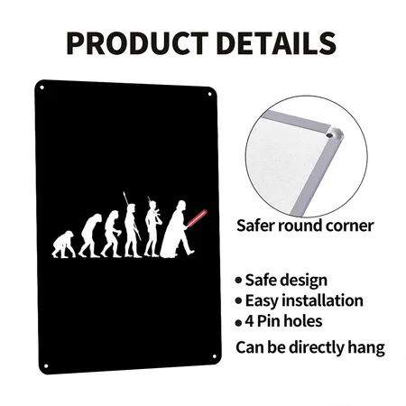Darth Vader Evolution Black Metal Poster Wall Art Decor Sign