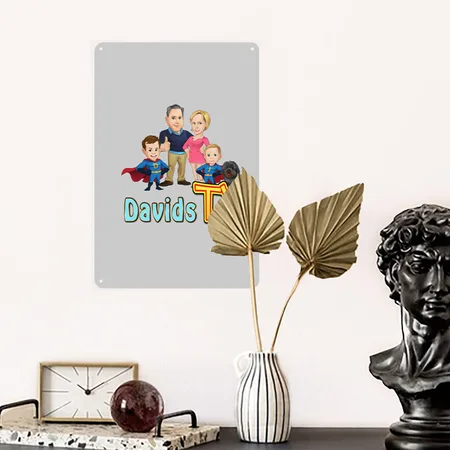 Davidstv Logo Heather Gray Metal Poster Wall Art Decor Sign