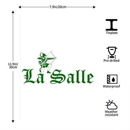 De La Salle Green Archer White/black Metal Poster Wall Art Decor Sign