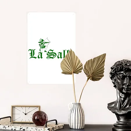 De La Salle Green Archer White/black Metal Poster Wall Art Decor Sign