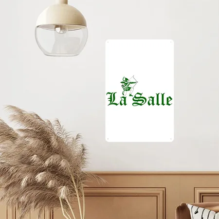 De La Salle Green Archer White/black Metal Poster Wall Art Decor Sign