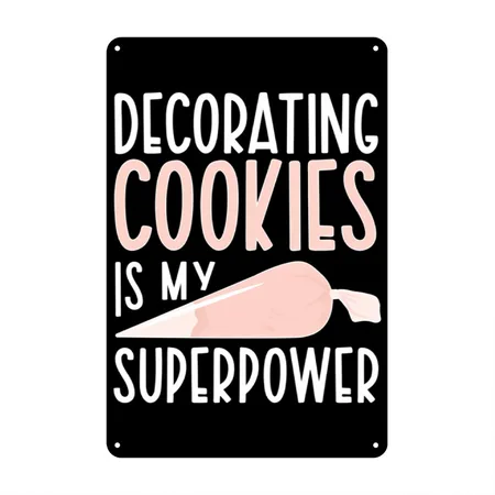 Decorating Cookies Cookie Decorator Cookie Black Metal Poster Wall Art Decor Sign