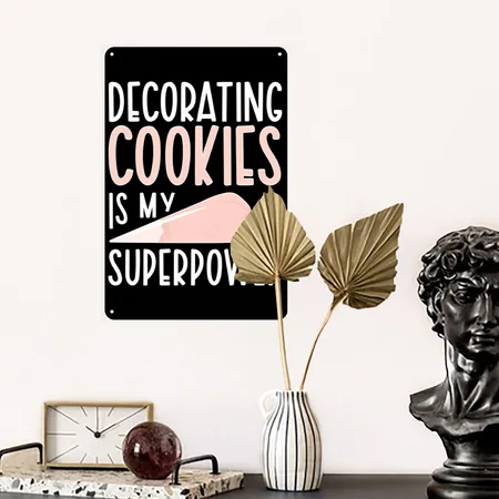Decorating Cookies Cookie Decorator Cookie Black Metal Poster Wall Art Decor Sign