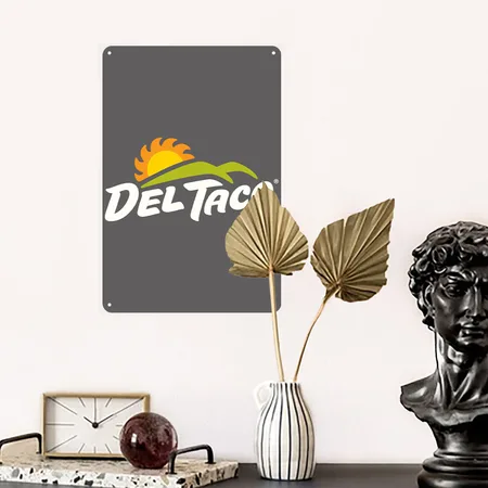 Del Taco Come Food Charcoal Grey Metal Poster Wall Art Decor Sign