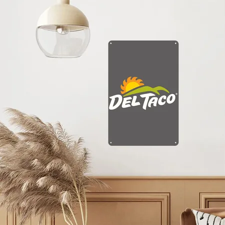 Del Taco Come Food Charcoal Grey Metal Poster Wall Art Decor Sign
