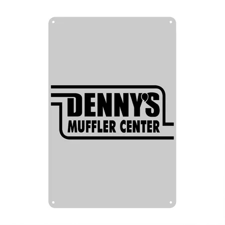 Denny's Muffler Heather Gray Metal Poster Wall Art Decor Sign