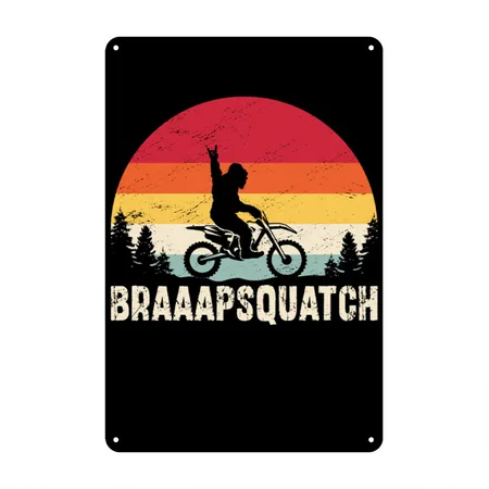 Dirt Bike Braaap Funny Motocross Black Metal Poster Wall Art Decor Sign