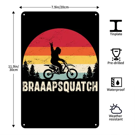 Dirt Bike Braaap Funny Motocross Black Metal Poster Wall Art Decor Sign