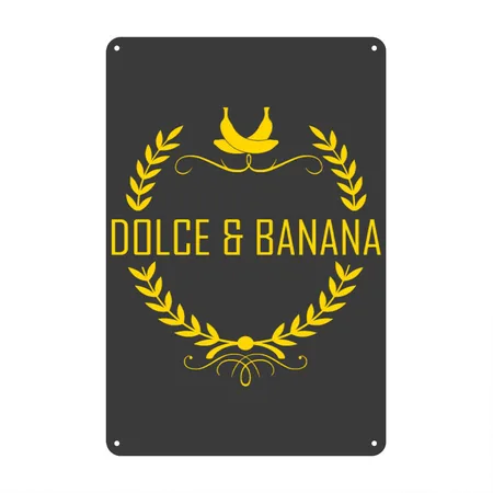 Dolce & Banana Heather Black Metal Poster Wall Art Decor Sign