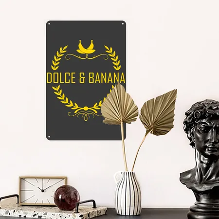 Dolce & Banana Heather Black Metal Poster Wall Art Decor Sign