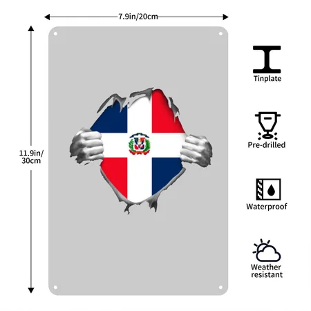 Dominican Heather Gray Metal Poster Wall Art Decor Sign