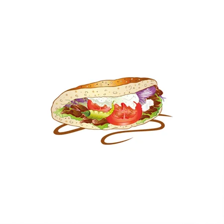 Doner Kebab Fast Food Turkish Tasty White Matte Metal Poster Wall Art Decor Sign