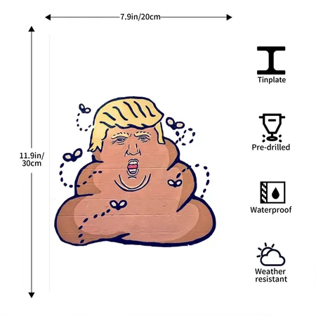 DUMP TRUMP White Metal Poster Wall Art Decor Sign