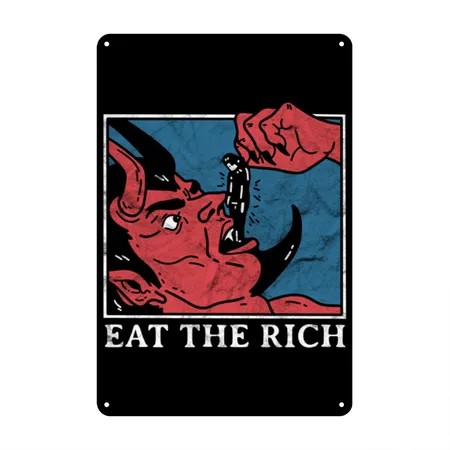Eat The Rich Satan Devil Goth Punk Grunge Witch V Black Metal Poster Wall Art Decor Sign