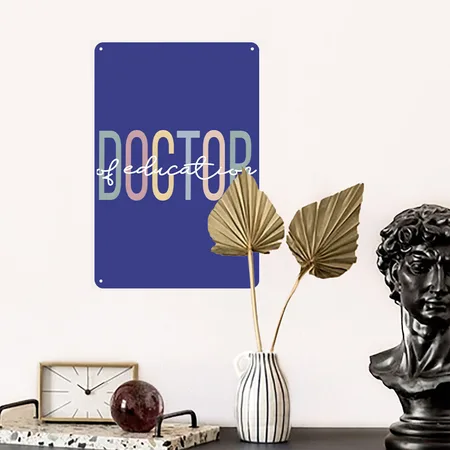 Edd Boho Doctor Of Education Royal Blue Metal Poster Wall Art Decor Sign