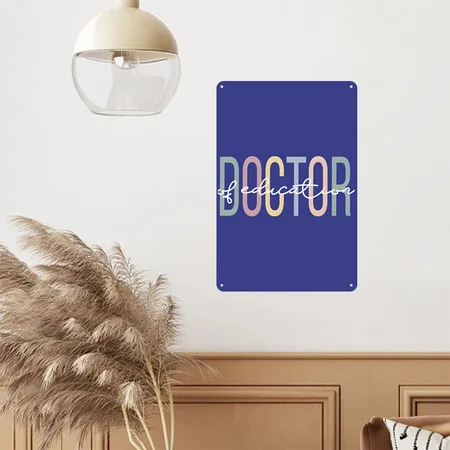 Edd Boho Doctor Of Education Royal Blue Metal Poster Wall Art Decor Sign