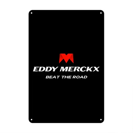 Eddy Merckx Beat The Road Black Metal Poster Wall Art Decor Sign