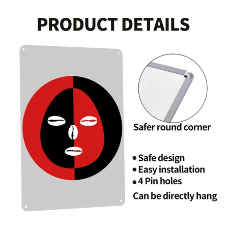 Eleggua 2 Colors Face Heather Gray Metal Poster Wall Art Decor Sign