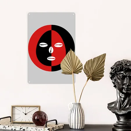 Eleggua 2 Colors Face Heather Gray Metal Poster Wall Art Decor Sign