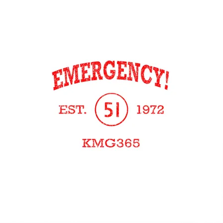 EMERGENCY! Athletic Distressed Logo White Metal Poster Wall Art Decor Sign