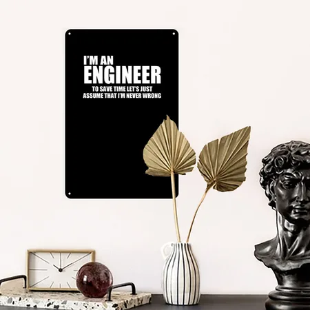 Engineer Funny Geek Nerd Black Metal Poster Wall Art Decor Sign