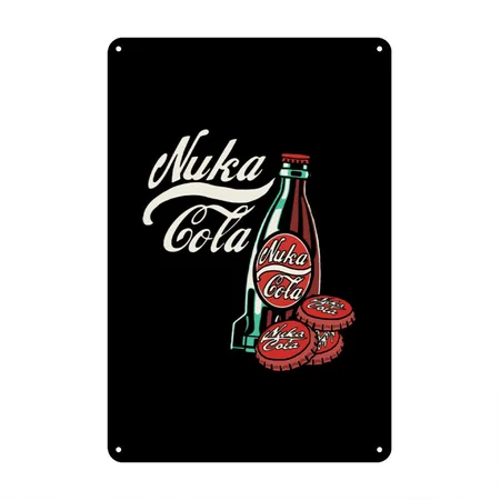 Enjoy A NUKA COLA Filled Black Metal Poster Wall Art Decor Sign