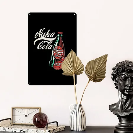 Enjoy A NUKA COLA Filled Black Metal Poster Wall Art Decor Sign
