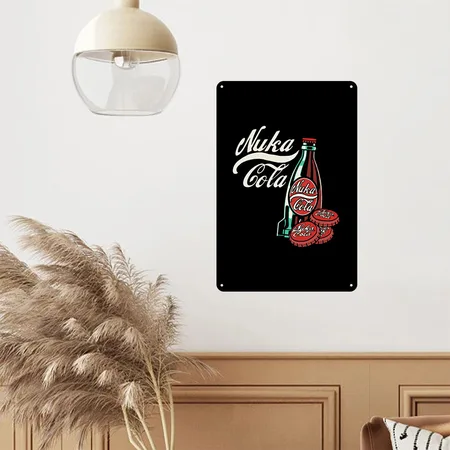 Enjoy A NUKA COLA Filled Black Metal Poster Wall Art Decor Sign