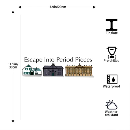 Escape Into Period Pieces Podcast Merch White/charcoal Metal Poster Wall Art Decor Sign