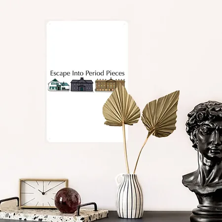 Escape Into Period Pieces Podcast Merch White/charcoal Metal Poster Wall Art Decor Sign