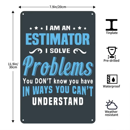 Estimator Mineral Navy Metal Poster Wall Art Decor Sign