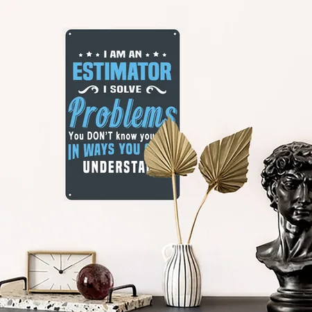 Estimator Mineral Navy Metal Poster Wall Art Decor Sign