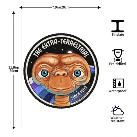 E.T. The Extra-terrestrial Since 1982 White Matte Metal Poster Wall Art Decor Sign