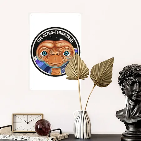 E.T. The Extra-terrestrial Since 1982 White Matte Metal Poster Wall Art Decor Sign