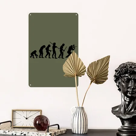 Evolution Of Paintball Green Camo Metal Poster Wall Art Decor Sign