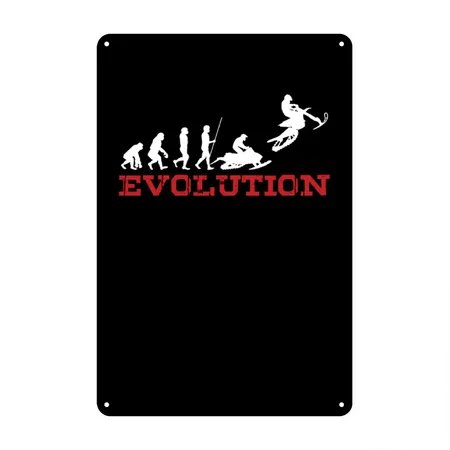 Extreme Snowbike Evolution Snow Bike Sports Gift Black Metal Poster Wall Art Decor Sign