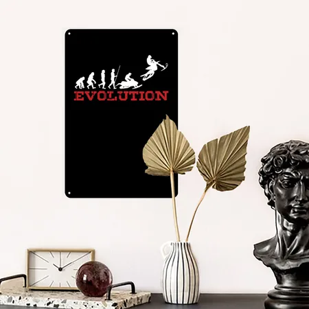 Extreme Snowbike Evolution Snow Bike Sports Gift Black Metal Poster Wall Art Decor Sign