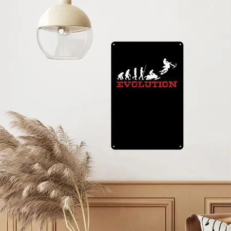 Extreme Snowbike Evolution Snow Bike Sports Gift Black Metal Poster Wall Art Decor Sign