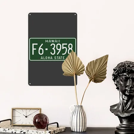 F6-3958 Heather Black Metal Poster Wall Art Decor Sign