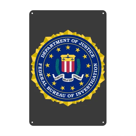 FBI - Nautee.com Heather Black Metal Poster Wall Art Decor Sign